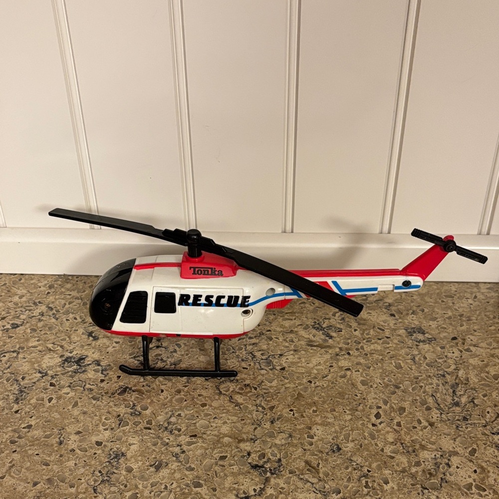 Vintage  Tonka Rescue Helicopter - Red, White, and Black